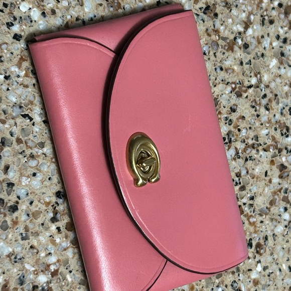 Coach Handbags - Pink Leather COACH Wallet with Gold turnlock Clasp NEW